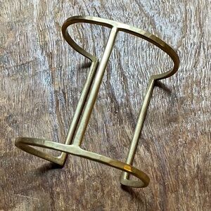 Geometric Structured Hammered Brass Cuff Bracelet